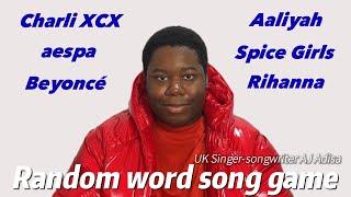 UK Singer-Songwriter AJ Adisa sings Beyoncé, aespa, Charli XCX and more | Random Word Song Game #1