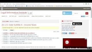 IRS website and Internal Revenue Code walkthrough