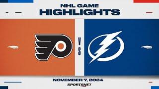 NHL Highlights | Flyers vs. Lightning - November 7, 2024