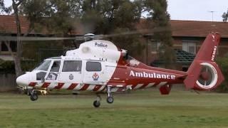 Turbine Helicopter Startup & Takeoff - Eurocopter Dauphin 2 Ambulance / Police Helicopter (AS365 N3)