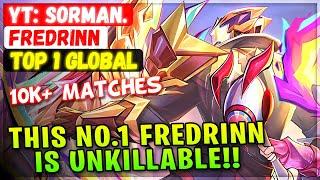 This No.1 Fredrinn Is Immortal!! 19k++ Matches Build [ Top 1 Global Fredrinn ] YT: Sorman - MLBB