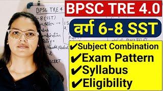 BPSC TRE 4.0 Vacancy 2024 | BPSC TRE 6-8 SST Syllabus,Exam Pattern,Subject Combination,Eligibility