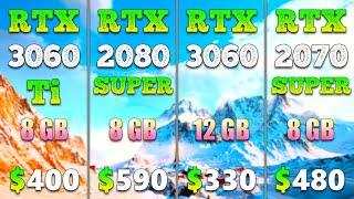 RTX 3060 Ti 8GB vs RTX 2080 SUPER 8GB vs RTX 3060 12GB vs RTX 2070 SUPER 8GB | PC Gaming Tested