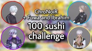 chronoir + fuwaibu 100 sushi challenge | Nijisanji eng subs