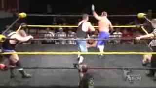 Eddie Valentine & Jon Dahmer hit an Inverted Doomsday Device on Eddie Kingston - Acid Fest 2