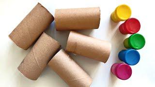 2 Easy DIY Ideas with Toilet Paper Rolls / Cardboard Tubes Recycling Crafts / Amazing Paper Flowers