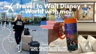 ORLANDO TRAVEL DAY  Virgin Atlantic Economy Heathrow - MCO, All Star Music Resort | adoseofapril