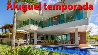 Luxury, modern house with integrated gourmet and leisure area facing the beach in Guarajuba, Brazil