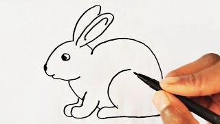 How to draw rabbit | Rabbit drawing | Rabbit drawing easy step | Animals drawing