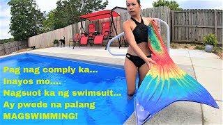 FILIPINA LIFE IN US: Swimming with My Mermaid Tail | Breath holding Underwater | Hirap mag swim!