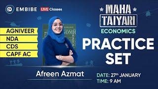 Economics for NDA, Agniveer, CDS, CAPF AC | Practice Set | CDS 2023 Economics Preparation | Afreen