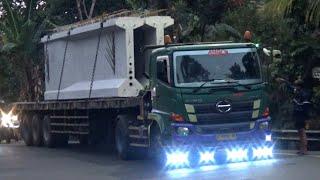 TRUK SENJA TIKUNGAN TIMEZ !!! TRUCK TRAILER GANDENGAN TRONTON HINO 500 UD QUESTER ISUZU GIGA FUSO