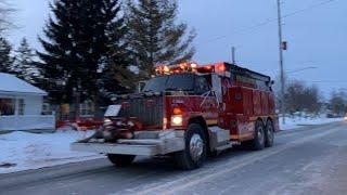 Jonesfield Lakefield MI Fire District Tender 6 Responding To BARN FIRE