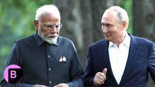 Russian President Vladimir Putin Welcomes Indian Prime Minister Narendra Modi