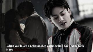 When you faked a relationship with the bad boy and he took It too seriously|Jungkook oneshot
