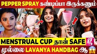 என் பணத்தை காப்பாத்திய Donar Card; Lipstick சாப்பிடுவீங்களாActress Lavanya Handbag Secret