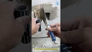 The process of skilled putty applying around wall plug point