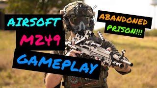 AIRSOFT M249 GAMEPLAY | ABANDONED PRISON | SOUTHERN WATCH MIR TACTICAL