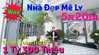 Nhà Bán 5 x 20m 1 trệt , 2 lầu , sân oto , TT 1 tỷ 300 Triệu | Nhà Đẹp Bình Chánh