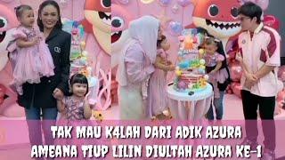 Thoriq Aaliyah Gemes Ameana Ikut Tiup Lilin di Ultah Azura Ke-1@Lisazubaidi