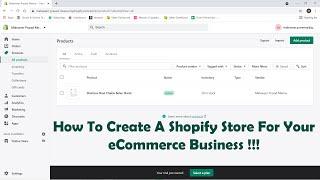 How To Create A Shopify Store For Your eCommerce Business (Part-1) !!!