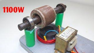 I Make Grinding Machine Armature 1100W 220V Electricity Free Energy Generator From Magnet