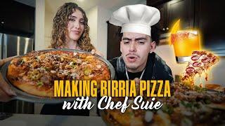 CHEF SUIE Teaches Me How to Cook!! *BIRRIA PIZZA + AGUA FRESCA!!!*