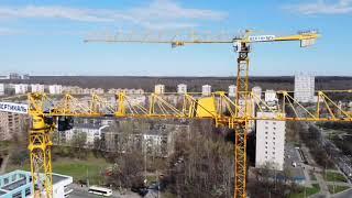 Стройка. Башенные краны POTAIN. Гольяново с высоты. Москва. Tower crane