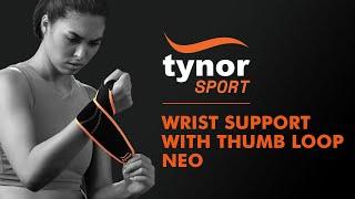 WRIST SUPPORT WITH THUMB LOOP NEO (4 05) for providing support to the wrist, thump, and fingers.