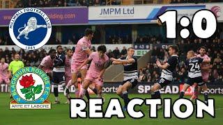 MILLWALL 1 BLACKBURN ROVERS 0 - REACTION