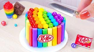 Rainbow KITKAT Cake Decorating  Sweet Miniature Rainbow Cake Recipe Idea 