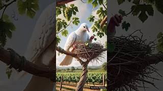The pigeon makes a nest on the grapes tree #ai #pigeon #shortvideo #shortsfeed #viral #short #shorts