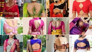 Trendy Blouse back neck designs/Latest blouse designs new model back side/Silk cotton blouse designs