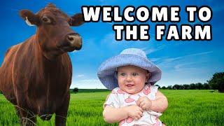 Baby Meets Cows for the First Time