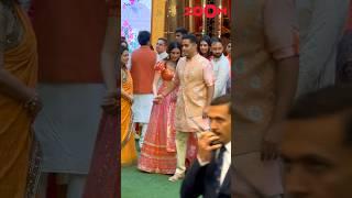 Akash Ambani HOLDS wife Shloka Ambani's hand & tells her to pose with him  #shorts #akashambani