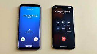 Samsung Galaxy S9 vs iPhone X Incoming Call & Outgoing Call