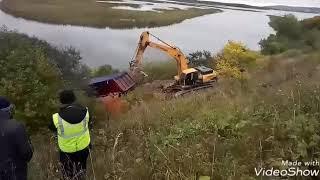 Вытащили Камаз после ДТП