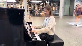 Beautiful Girl Without Tattoos Playing Marvellous Music