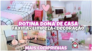 ROTINA DONA DE CASA FAXINA LIMPEZA ORGANIZAÇÃO DECORAÇÃO + COMPRINHAS NA SHOPEE 🩷