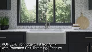 KOHLER Ironridge Farmhouse Sink with Self Trimming® Feature