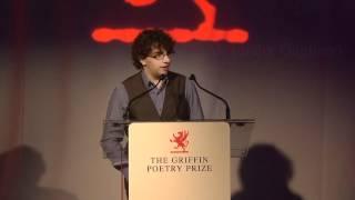 Poetry In Voice 2012 champion Alexander Gagliano recites at Griffin Poetry Prize awards ceremony