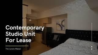 Contemporary Studio Unit For Lease in Lerato Condominium Makati