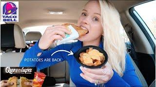 NEW Taco Bell Quesalupa and Wild Strawberry Lemonade Freeze Review | POTATOES ARE BACK!!!!!!!!!