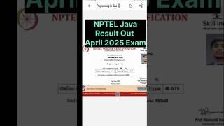 NPTEL PROGRAMMING WITH JAVA RESULT OUT #new #lattest #coding
