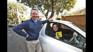 YouTube star takes a driving lesson from Christopher Pyne, MP, Minister for Education