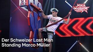 Der Schweizer Last Man Standing Marco Müller läuft der Konkurrenz davon | Ninja Warrior Germany 2022