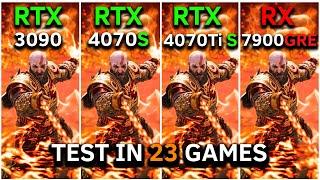 RTX 3090 vs RTX 4070 Super vs RTX 4070 Ti Super vs RX 7900 GRE | Test In 23 Games at 1440p | 2024