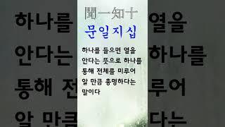 유익한 한줄기 고사성어 문일지십