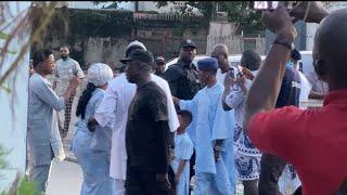 WIZKID’S arrival to his mother’s wake keep and service of song