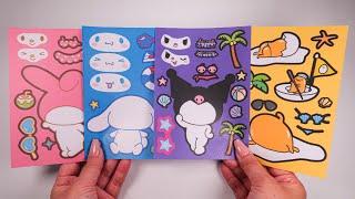 [ Paper Diy ] Sanrio Summer Sticker Book ASMR